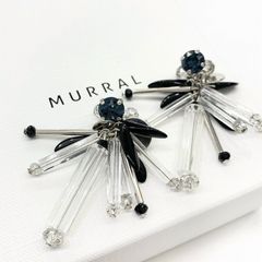 未使用品 2024AW MURRAL ミューラル Encounter pierced earring クリスタルガラス ピアス シルバー F 242-1601