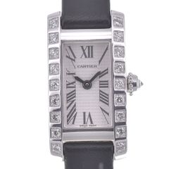 カルティエ CARTIER WJ2003W3 ラニエール タンク アロンジェ ダイヤモンド ベゼル クォーツ レディース 良品 R#141573