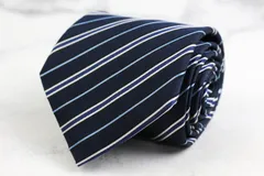 アルフレッドベレッタ ブランド ネクタイ シルク ストライプ柄 ライン柄 PO メンズ ネイビー ALFREDO BERETTA 【中古】