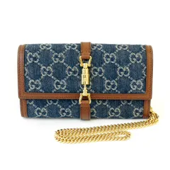 GUCCI 財布　GG柄 デニム　長財布 GUCCI（グッチ） 中古 長財布ラウンドファスナー レディース ブランド
