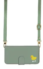 iPhone 16 Plus ケース 手帳型 アイフォン16プラス スマホケース スマホショルダー レザー ストラップ アヒル ワンポイント かわいい 調節可能 130cm  カラー07