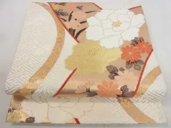平和屋着物■六通柄袋帯　唐織　古都の花　金糸　逸品　du4574