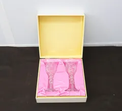 △ 直径約8cm 深さ約7cm｜クリスタル グラス 2客｜BOHEMIA ボヘミア  CRYSTAL GLASS｜ 24％Pbo ■O4614