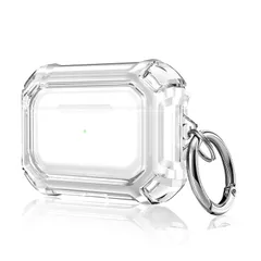 【新着商品】クリア 透明 おしゃれ 2用ケース LED可視 擦り傷防止 Pro 全面保護 AirPods 衝撃吸収 耐衝撃 OwnestX カラビナ付き