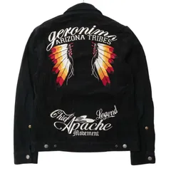 geronimo ジェロニモ 秋冬 バック ロゴ ウイング刺繍★ コーデュロイ ワーク ブルゾン ジャケット Sz.M メンズ 黒