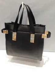 HashibamiレザーBAG ブラックレザーハンドバッグ ショルダーバック2wey