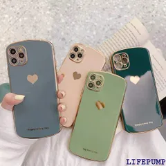 iPhoneケース ハート ソフト シンプル ゴールド 国 くすみカラー iphoneカバー 携帯ケース 携帯カバー スマホケース スマホカバー iPhone7 iPhone8 iPhoneX iPhoneXs iPhoneXR iPho ークグリーン 300