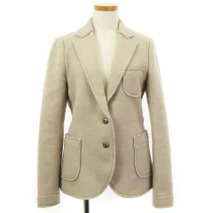 ダブルスタンダードクロージング ダブスタ DOUBLE STANDARD CLOTHING テーラード ジャケット ダブルフェイス シングル カットオフ ベージュ 36 秋冬のサムネイル