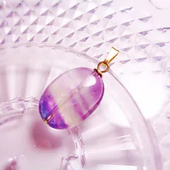 PT181GD ペンダントトップ 天然石 フローライト 大粒 オーバル 金属色ゴールド