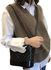 【スロウアンドメロウ】ベスト ニット レディース Vネック シンプル 無地 ゆったり 重ね着 レイヤード ノースリーブ セーター 4カラー トップス プルオーバー かわいい カワイイ おしゃれ オシャレ ユッタリ 大きい  [ベージュ] [Free Size]