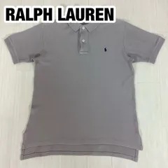 POLO BY RALPH LAUREN ポロバイラルフローレン 半袖ポロシャツ M グレー 刺繍ポニー ロングテール 鹿の子生地 ナイガイ 着丈66cm 肩幅41cm 身幅(脇下)48.5cm 袖丈21cm【古着】