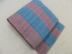 羅の夏八寸 薄茶と赤茶の段々模様 お得な一品 8万→5万 おそらく未使用 