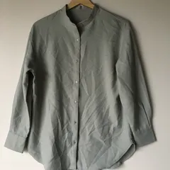 ジーユー バンドカラーロングシャツ レディース ライトグリーン 2741202510140040