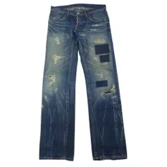 【未使用】TMT デニムパンツ ジーンズ ダメージ加工 雰囲気最高 ブーツカット A'GEM/9 × .kom『.kom/ドットケーオーエム』 ダメージ加工