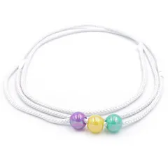 浴衣紐 飾り紐  白 オフホワイト 紫 黄色 緑 トンボ玉ビーズ 帯締め 丸組 帯留 細い 締めやすい 振袖 おしゃれ着 七五三 夏ま  No.8-3040