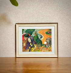 新品☆額縁付アートポスター☆フィンセント・ファン・ゴッホ☆Vincent van Gogh☆Memory of the Garden at Etten (Ladies of Arles), 1888☆110