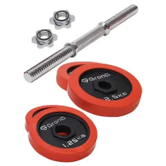 ダンベル 片手10kg 1個 単品 プレート シャフト 重量変更可能 ラバーリング セット GronG（グロング）のサムネイル