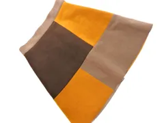 Ray BEAMS レイビームス フェイクスエード Aライン 台形 スカート size0/茶ｘ黄 ◇■ レディース