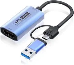 COOLEAD HDMIキャプチャーカード USB3.0 ＆ Type 2 in 1 4K 60fps ビデオキャプチャカード 変換 Windows/Linux/Mac OS X/PS4/Xbox One/Nintendo Switch/Wii