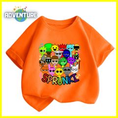 スプランキー sprunki 半袖Tシャツ 薄手トップス オレンジ インクレディブル　ゲーム 90 100 110 120 130 140 150 160 子供服キッズ服