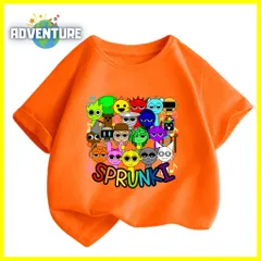 スプランキー sprunki 半袖Tシャツ 薄手トップス オレンジ インクレディブル　ゲーム 90 100 110 120 130 140 150 160 子供服キッズ服 KK