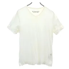 バーバリーブラックレーベル 三陽商会 Vネック 半袖 Tシャツ 3 白 BURBERRY BLACK LABEL メンズ 【中古】  【230413】 メール便可