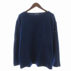 セントジェームス SAINT JAMES ニット カットソー 長袖 裏起毛 ボートネック L 紺 ネイビー /NQのサムネイル