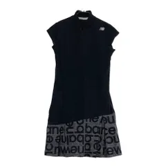 サイズ：0 NEW BALANCE GOLF ニューバランス 2023年モデル ハーフジップ 半袖 ワンピース 総柄 ブラック系 [240101464731] ゴルフウェア レディース ストスト