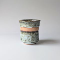 ☆作家もの器☆小泊良☆カップ大☆グリーン☆やちむん沖縄☆カフェオレ