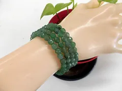 天然石 グリーンアベンチュリン(インド翡翠)形状記憶ブレスレット・アンクレット  　　250720332