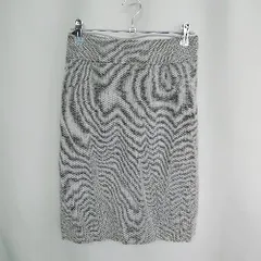 ◇ ⊂ INDIVI インディヴィ ひざ丈 タイト スカート サイズ36 ブラック ホワイト レディース E  【1409100058963】