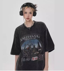 10%OFF  限定版　ヴィンテージ加工 バンド Tシャツ ブラック L 地底人オンライン 半袖