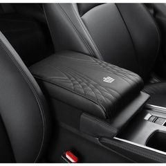 ◆クラウン CROWN◆ブラック◆車 アームレストマット コンソールボックスパッド 形状記憶 肘置きカバー 収納ボックスマット 革製 高めパッ