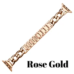 💝オープンセール中💝フォロー🈹クーポン⭐️匿名❷サイズ☆Apple Watch チェーン ブレスレット バンド 38/40/41mm ⭐️42/44/45mm⭐️ローズゴールド⭐️ シリーズ9/8/7/6/5/4/3/2/1/SE2/SE1