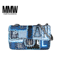 CHANELデニムパッチワークシングルフラップ