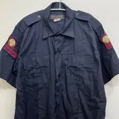 US古着 ユーズド ワークシャツ シャツ ユニフォーム 矯正局 制服 プライベートセキュリティ ブラック US Mサイズ オフィシャル USA古着 米制服