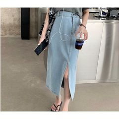 デニムスリットロングスカート　メーカー希望小売価格5,200円【Bifrost】