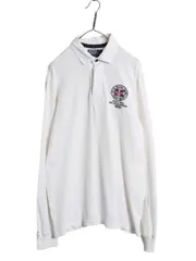 【お得なクーポン配布中!】 00s ポロ ラルフローレン 長袖 ラガーシャツ メンズ L / オールド 長袖シャツ ポロシャツ ラグビー コットン ワンポイント カットソー 細身