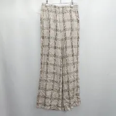 ◇ Θ 6 ROKU 柄入り ストレートパンツ サイズ表記なし ベージュ系 レディース メンズ E  【1506300027284】