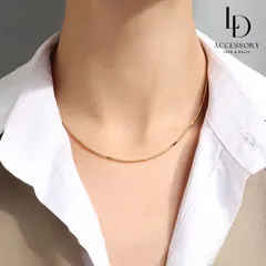 N017 ネックレスチェーン シンプル シルバー ゴール スネークチェーン サージカルステンレス レディース 女性 ギフト プレゼント 調節可能 金属アレルギー対応 金アレ 付けっぱなし