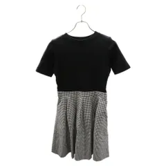 BLUE LABEL CRESTBRIDGE (ブルーレーベルクレストブリッジ) ギンガムチェック 半袖 カットソー フレアワンピース ブラック/ホワイト レディース 55J85-761-09