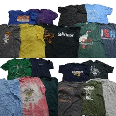 古着卸 まとめ売り カラーmix プリント 半袖Tシャツ 20枚セット (メンズ 2XL ) ノーティカ アニマル ネコ キャラクター 中古 古着 MZ1970