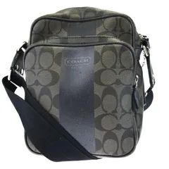 【中古】 コーチ COACH シグネチャー ショルダーバッグ グレー PVC レザー 08HB863