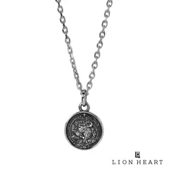 ライオンハート ライオン コイン ネックレス チェコ金貨 サージカルステンレス316L シルバー 金属アレルギー対応 メンズ ブランド LION HEART