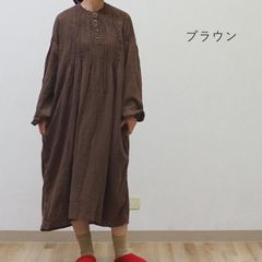 ワンピース ダブルガーゼ 綿100％ レディース ワンピ 無地 長袖 大きいサイズ コットン ロング ロング丈 ナチュラル ルームワンピース 春夏 秋冬 おしゃれ
