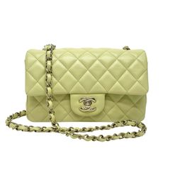 シャネル CHANEL マトラッセ ミニマトラッセ ミニマト バッグ ショルダーバッグ ラムスキン イエローグリーン グリーン 緑 ゴールド金具 チェーンショルダーバッグ ココマーク