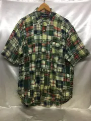 RALPH LAUREN ラルフローレン 90's パッチワーク 半袖シャツ チェック 古着 サイズ：L