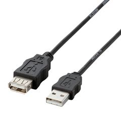 エレコム USBケーブル 延長 USB2.0 (USB A オス to USB A メス) RoHS指令準拠 0.5m ブラック USB-ECOEA05 0