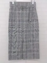 ◇ ◎ Prefer SHIPS チェック フロントスリット ロング ナロー スカート サイズ36 グレー系 マルチ レディース P 1308040003128のサムネイル