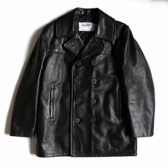 【美品】ショット　ピーコート　レザーパイピング ブラック L 裏地レッド 2025年最新】Yahoo!オークション -schott レザー pコートの中古